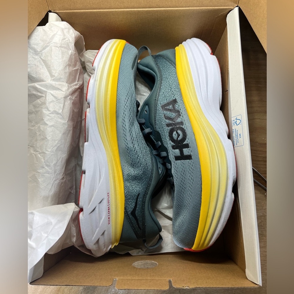 Hoka One One Bondi 8 REFLECTIVE Mens Size 12 Running Shoes Sneakers Goblin Blue - Picture 2 of 15